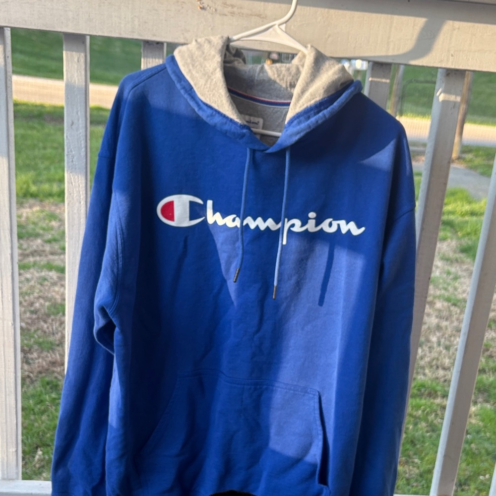 Champion Royal Blue Hoodie with Logo